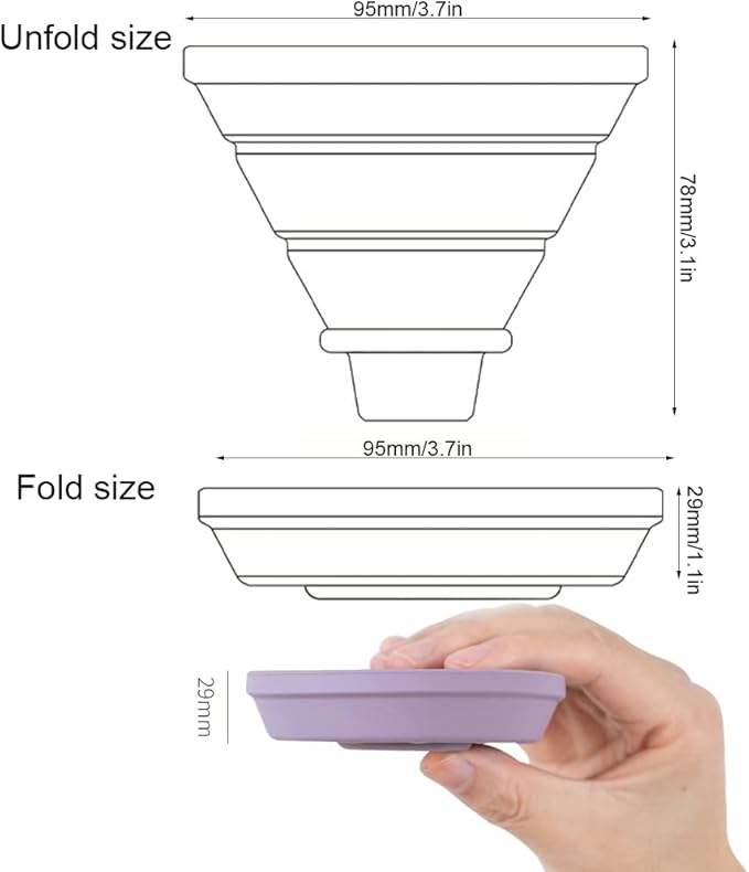 Pour Over Coffee Dripper,V60 and Cake Cup Filter Paper Silicone Coffee Funnel Filter,Reusable Dripper Coffee Filter with Wood Base Coffee Dripper Accessory for Coffee Pot Coffee Maker (Blue)