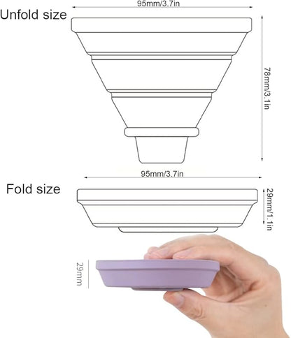 Pour Over Coffee Dripper,V60 and Cake Cup Filter Paper Silicone Coffee Funnel Filter,Reusable Dripper Coffee Filter with Wood Base Coffee Dripper Accessory for Coffee Pot Coffee Maker (Purple)