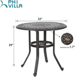 Load image into Gallery viewer, PHI VILLA 32 in Cast Aluminum Patio Outdoor Bistro Round Dining Table with Frosted Surface