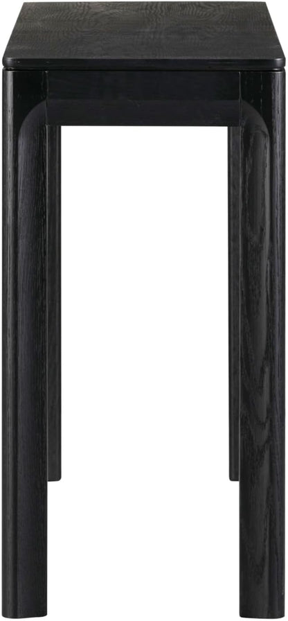 NTC Flow Modern Wooden Rectangle Console Table with Hidden Drawer – Waterproof & Heat Resistant, Burnt Black