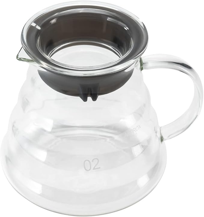 Restaurantware Restpresso 22 Ounce Coffee Carafe 1 Insulated Coffee Server - Push-Button Top Wide Spout Clear Glass Coffee Pitcher Built-In Handle Leakproof