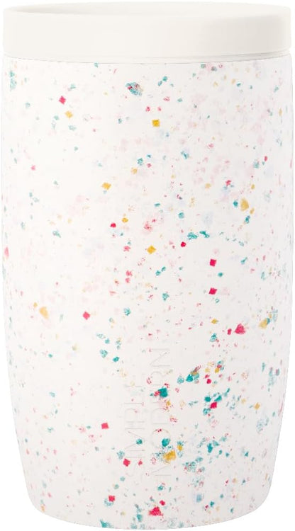 Simple Modern Travel Coffee Mug Tumbler with 360° Lid | Ceramic-Lined Insulated Stainless Steel Cold Brew Iced Coffee Cup | Gifts for Women Men Her Him | Voyager Signature | 12oz | Cream Terrazzo