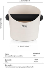 Load image into Gallery viewer, Bincoo Small Coffee Knock Box 4.5 Inch - Espresso Accessories for Coffee Grounds Container - Multifunctional, Suitable for Home &amp; Bar.(White)