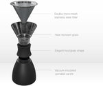 Load image into Gallery viewer, asobu Insulated Pour Over Coffee Maker (32 oz.) Double-Wall Vacuum, Stainless-Steel Filter and Take on the Go Carafe (Midnight Marble)