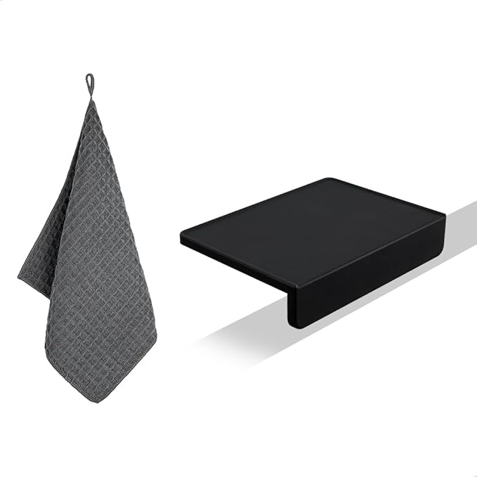 watchget Espresso Tamping Mat, Coffee Tamper Mat, Black Food Grade Silicone Pad, 8Inch X 6Inch Coffee Tamping Mat, Portafilter Mat For Barista, Upgrade Dustproof Waterproof and Heat Resistant