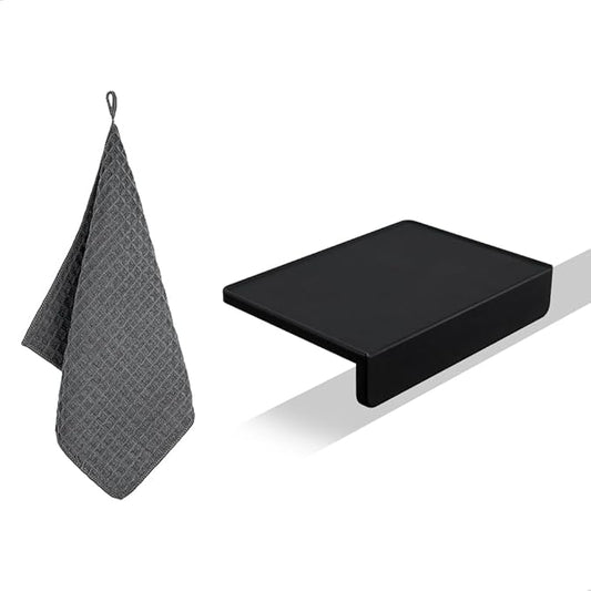 watchget Espresso Tamping Mat, Coffee Tamper Mat, Black Food Grade Silicone Pad, 8Inch X 6Inch Coffee Tamping Mat, Portafilter Mat For Barista, Upgrade Dustproof Waterproof and Heat Resistant