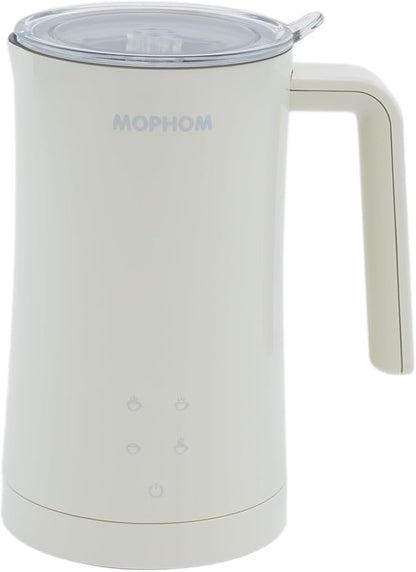 Milk Frother, 4 in 1 Electric Milk Steamer,11.84oz/350ml Automatic Warm and Cold Foam frother for Coffee, Latte, Macchiato, Cappuccino, Hot Chocolate,From the Makers of Mophom 400W,Off White