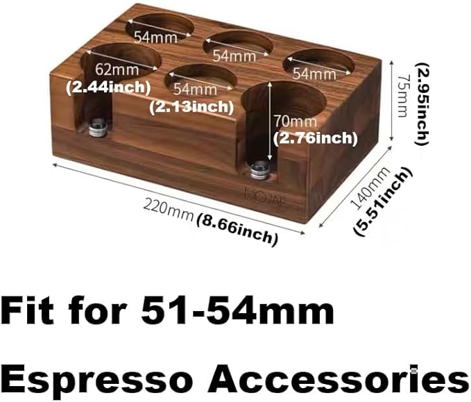 MOJAE Espresso Tamping Station, Walnut Espresso Station, Espresso Organizer Box Fit for 51-54mm Espresso Accessories