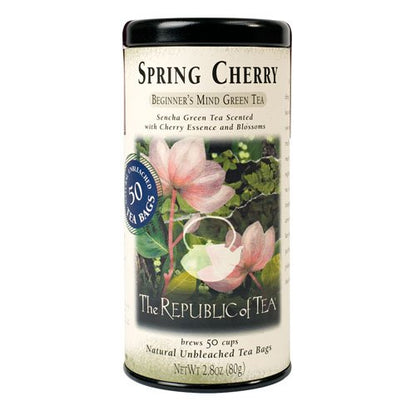 The Republic of Tea - Spring Cherry Green Tea, 50 Tea Bags, Sencha Green Tea