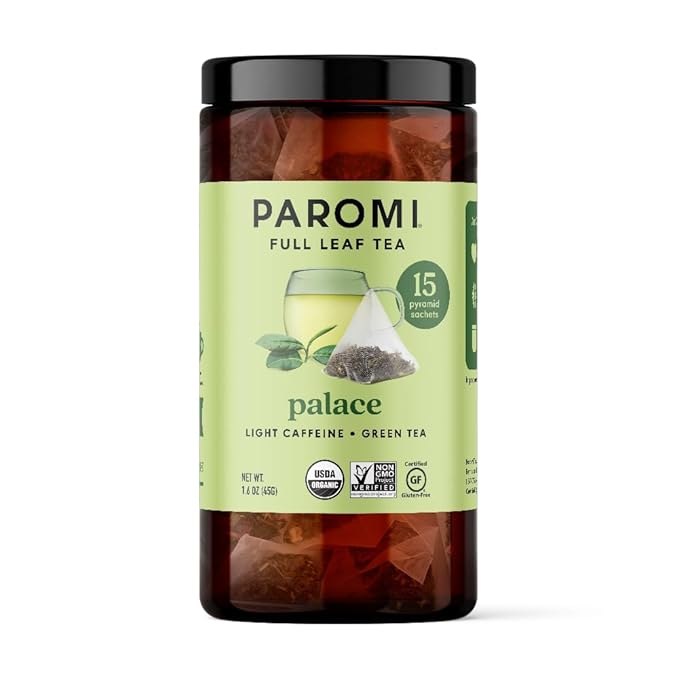 Paromi Palace Organic Green Tea, Signature Jar, 15 Count