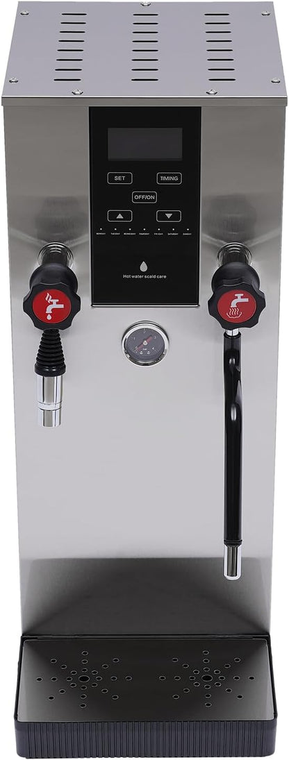 110V 2500W Commercial Milk Frother,Automatic Steam Boiling Water Machine with LED Display,12L Boiling Water Frothing Machine Milk Foam Maker for Espresso Coffee
