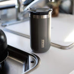 Load image into Gallery viewer, WACACO Octaroma Lungo Vacuum Insulated Coffee Mug, Double-wall Stainless Steel Travel Tumbler With Drinking Lid, 10 fl oz(300ml)， Dim Grey