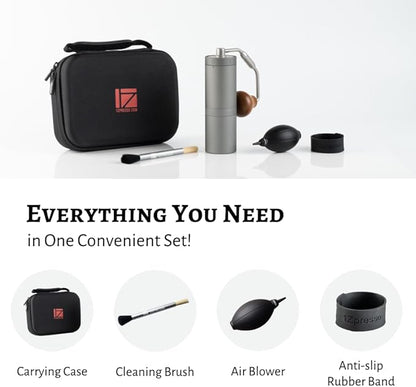 1Zpresso X-Ultra Manual Coffee Grinder-Space Gray, Well-built Sturdy Metal Body, Assembly Stainless Steel Burr, Numerical External Setting, Magnet Catch Cup, Faster Grind Efficiency Portable Mill