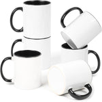 Load image into Gallery viewer, 11oz White Ceramic Sublimation Coffee Mug With Solid Colors Inside and Handle, (6, Black)