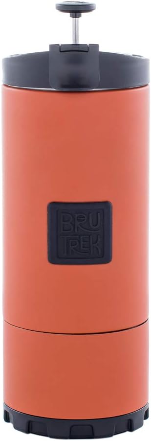 OVRLNDR Travel Coffee French Press, 24 fl.oz Drinkable Capacity, Vacuum Insulated, Easy To Clean Removable Bottom, No Spill Lid, On The Go Coffee Brewing (Red Rock)