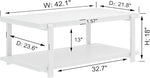 Load image into Gallery viewer, FOLUBAN White Coffee Table, Modern Rustic Wood and Metal Center Table with Storage Shelf, Rectangle Cocktail Tea Table for Living Room, 42 Inch