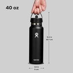 Load image into Gallery viewer, Hydro Flask Water Bottle - Insulated Stainless Steel - Wide Straw Lid, Non Spill, Leakproof in 40 Oz Black