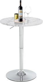 Load image into Gallery viewer, 23.6" Round Bar Table, Adjustable Height Bar Table, Modern Cocktail Bar Table with MDF Top and Metal Base, Bistro Pub Table Suitable for Café, Kitchen Island, Bar Counter, White