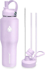 Load image into Gallery viewer, SENDESTAR 32oz Water Bottle Wide Mouth Stainless Steel Vacuum Insulated Double Wall with 2 Straw Lids Fit in Any Car Cup Holder TXIN-32-LV-1