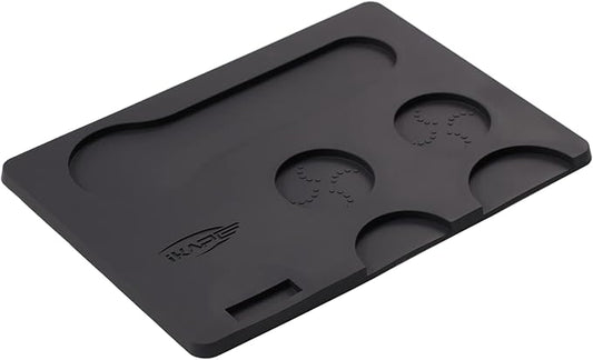 IKAPE Coffee Accessory Tool, Silicone Mat with Portafilter Holder, Espresso Tamping Station Mat, Distributor Food Safe & Non-Slip 11.61''x8.54'' (GJ-MAT)
