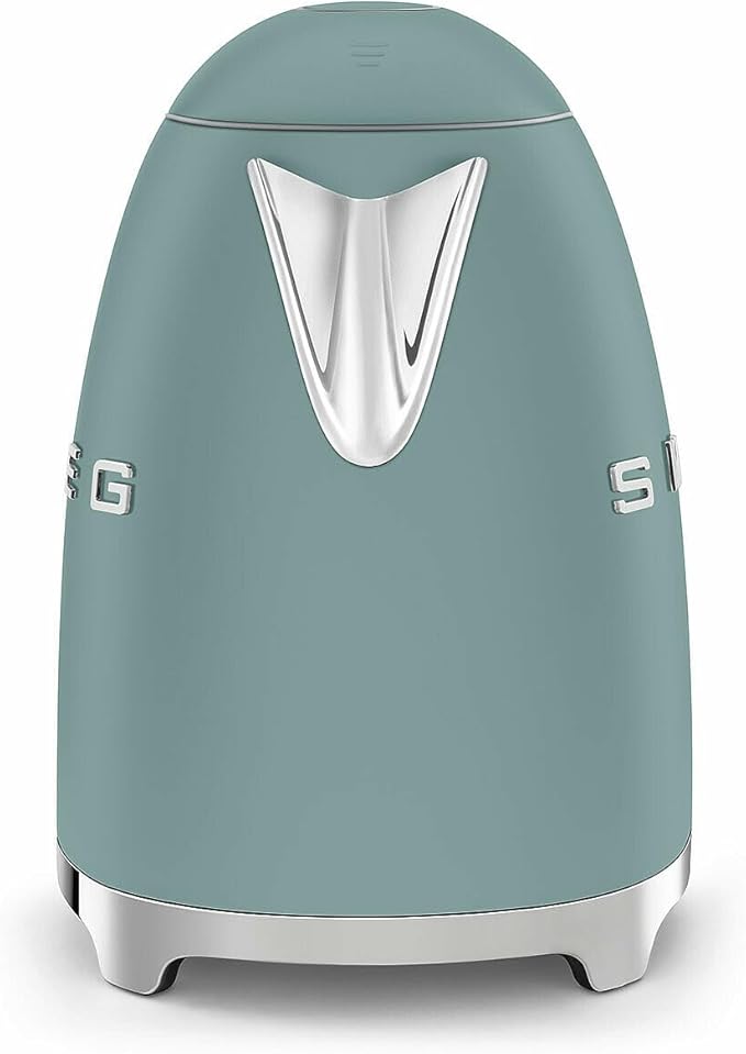 SMEG KLF03 7 Cup Electric Water Kettle, Retro-Style, Soft-Opening Lid, Auto Shut-Off, 360° Swivel Base – Jade