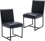 Load image into Gallery viewer, CIMOTA Black Leather Dining Chairs Set of 2, Upholstered Dining Room Chairs Armless Guest Side Chair with Black Base for Dining Room/Kitchen, 2PCS
