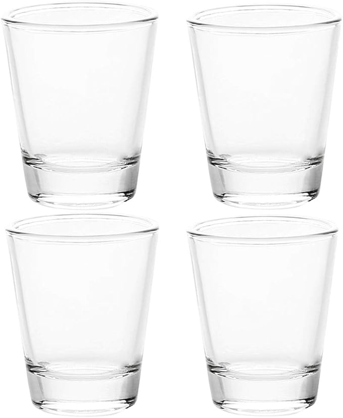 BCnmviku 1.5 oz Shot Glasses Sets with Heavy Base, Clear Shot Glass (4 Pack)