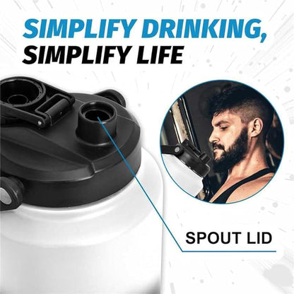 NATURE PIONEOR One Gallon Water Bottle Insulated - Large Double Vacuum Stainless Steel 128 oz Water Bottle with Holder/Carrier, 1 Gallon Water Jug,128oz, Wide Mouth