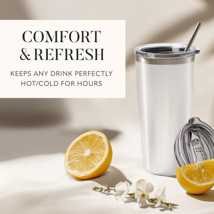 Tea Lovers Gifts Basket - Gift Set Includes Candles, Temperature Retention Cup, 12 Special Blend Teabags & Sweeteners in Gift Bag For Women & Men - Birthday, Get Well, Thinking of You Care Package