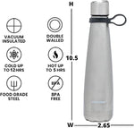 Load image into Gallery viewer, Insulated Water Bottle - On-The-Go Refillable Stainless Steel Water Bottles For Adults, Reusable Thermos Travel Tumbler With Leak-proof Lid For Hot &amp; Cold Beverages (17Oz. Stainless Steel)