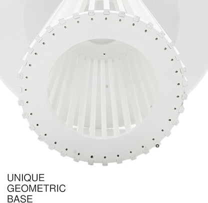 DUOMAY White Round Bar Table, 43.5" High Wood Bar Table with Stylish Geometric Base, Modern Style Cocktail Tables for Parties, Kitchen, Dining Room, Coffee Shop