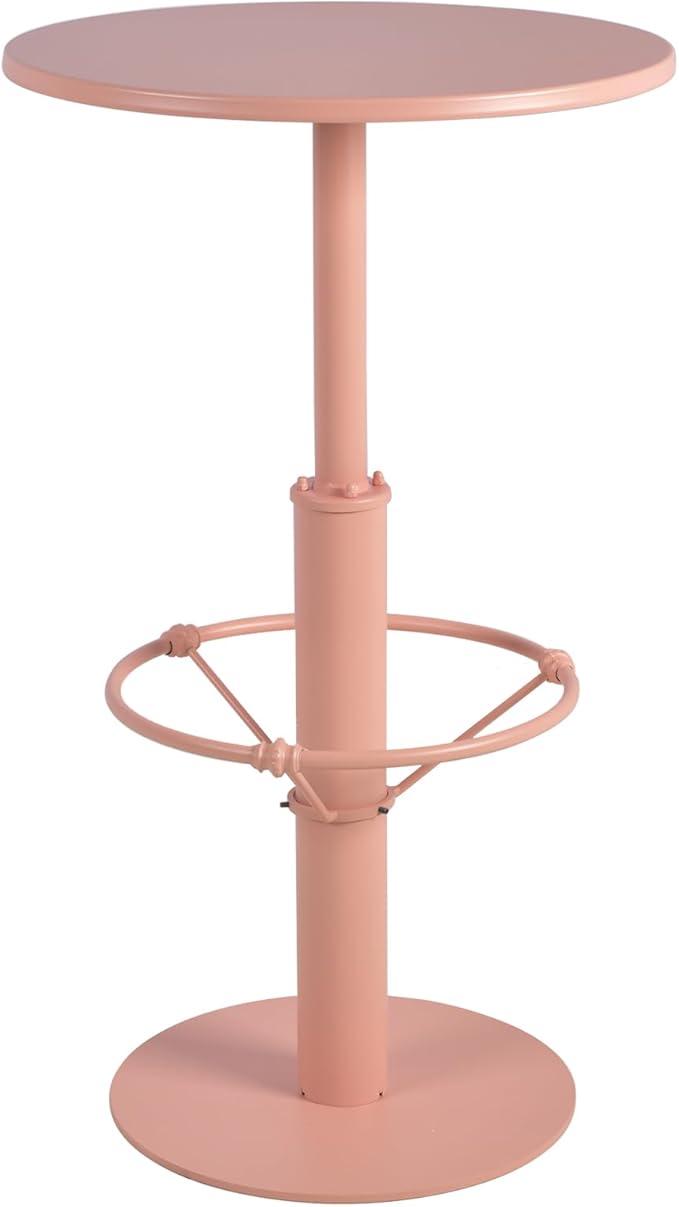 Industrial High Bar Table 41.3inch Height Tall Bistro Table for Home Kitchen Modern Patio Table for Outdoor Balcony Lawn Metal Cafe Table for 2-3 People