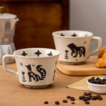 Load image into Gallery viewer, Ceramic Coffee Mug, 12 oz Mug Black Fox Set of 1, Novelty Cup with Handle, Stoneware Fun Cup for Coffee Milk Tea Mocha Latte Cappuccino Espresso Adorable Fox, Microwave Dishwasher Safe