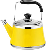 Load image into Gallery viewer, Stainless Steel Whistling Tea Kettle, Stove Top Whistling Tea Pot, Cute Candy Colors Teakettles with Ergonomic Handle for Gas, Induction, Electric Stove Tops (Color : Yellow, Size : 4 Liter)