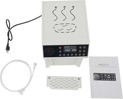 Commercial Steam Milk Frother, 2.11 Gallon Capacity, 5-Temperature Settings, 20-Min Continuous Steam, LED Display, 110V 1300W Espresso Milk Frother for Coffee, Milk Tea (White)