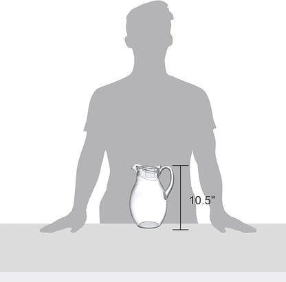 Amazing Abby - Bubbly Grand - Plastic Pitcher (96 oz, 3 Quart), Clear Water Pitcher with Lid, Fridge Jug, BPA-Free, Shatter-Proof, Great for Iced Tea, Sangria, Lemonade, Juice, Milk, and More