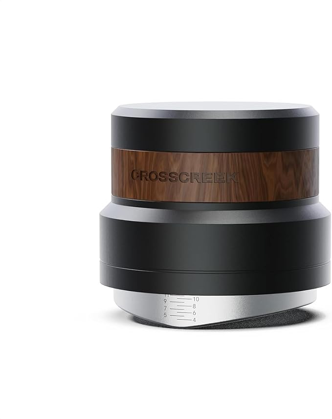 CrossCreek Coffee Distributor | 54mm Gravity Adaptive Espresso Tools Fits 54mm Breville Espresso Portafilters | Self-leveling Distribution Tools | Stainless Steel & Walnut | Espresso Accessories