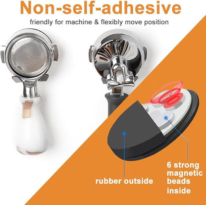 Magnetic Coffee Portafilter Tamper Holder, Organizer for Espresso Accessories, Compatible with Breville/Rancilio etc (Black, Stainless Steel 100%)