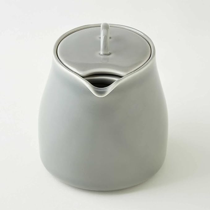 Fourlife 620Ikw Ceramic Teapot, 1.9 fl oz (591 ml), 3 Cups, Includes Tea Strainer, Microwave and Dishwasher Safe, Gray, Ink Wash, Danjou Teapot