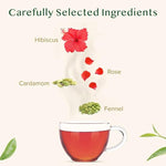 Load image into Gallery viewer, VAHDAM, Hibiscus Rose Tea Bags - 100% Whole Hibiscus Flowers Herbal Tea Bags (100 Count) With Rose, Chamomile &amp; Exotic Spices | Caffeine Free, Floral Flavor Tisane | Resealable Ziplock Pouch