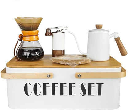 SOTECH Pour Over Coffee Maker Set Pour Over Coffee Dripper Manual Coffee Mill Grinder glass pour over coffee maker