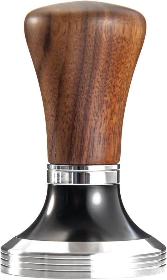 MOJAE 58mm Espresso Tamper with 304 Stainless Steel Flat, Coffee Tamper for 58mm Portafilters (Walnut)