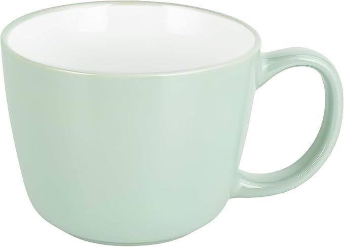 Ceramic Mugs 18oz,Large Ceramic Coffee for Men, Women, Dad, Mom, Modern Coffee Mugs With Handle For Cereal,Juice,Soup,Tea. (1Pack, lightgreen)