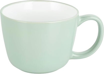 Ceramic Mugs 18oz,Large Ceramic Coffee for Men, Women, Dad, Mom, Modern Coffee Mugs With Handle For Cereal,Juice,Soup,Tea. (1Pack, lightgreen)