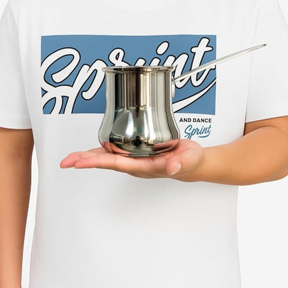 IMEEA Turkish Coffee Pot Arabic Coffee Pot Cezve Turkish Coffee Pot 18/10 Stainless Steel Greek Coffee Pot Briki Turkish Coffee Maker (16.9 Ounces)