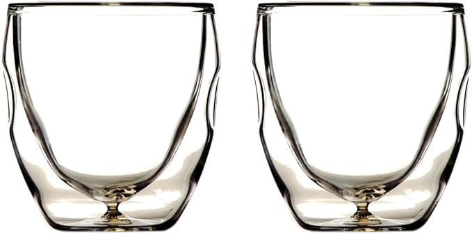 Ozeri Moderna Artisan Series Double Wall Beverage and Espresso Shot Glasses, 2-Ounce, Set of 2