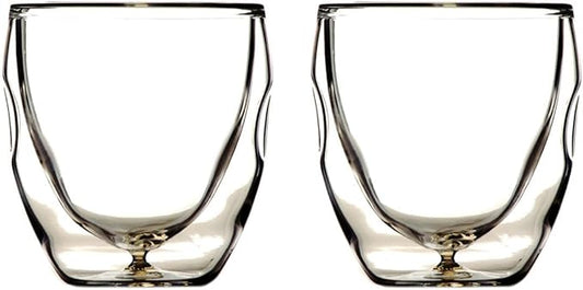 Ozeri Moderna Artisan Series Double Wall Beverage and Espresso Shot Glasses, 2-Ounce, Set of 2