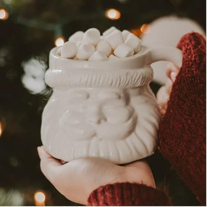 Sweet Water Decor Santa Face Mugs - 15oz Santa Hot and Cold Holiday Drinkware Gift - Ceramic Christmas Decoration Mug