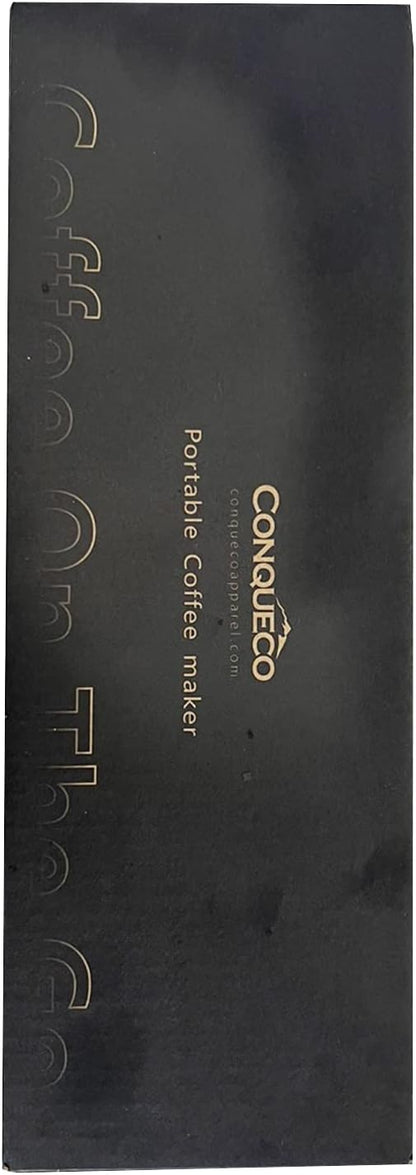 CONQUECO Portable Espresso Coffee Machine: 12V Electric Small Travel Expresso Maker - Self Heating 8 Cups Battery Powered Compatible for Nespresso Capsule - for Camping RV Hiking Office (Brown)