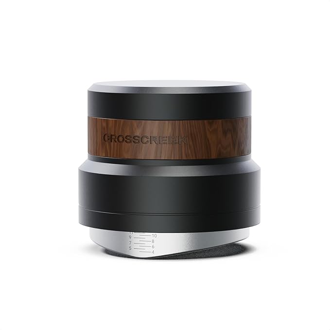 CrossCreek 54mm Espresso Distributor | Gravity Adaptive Distribution Tools Fits 54mm Breville Espresso Portafilter | Self Leveling Distributor | Stainless Steel & Walnut | Espresso Machine Accessories